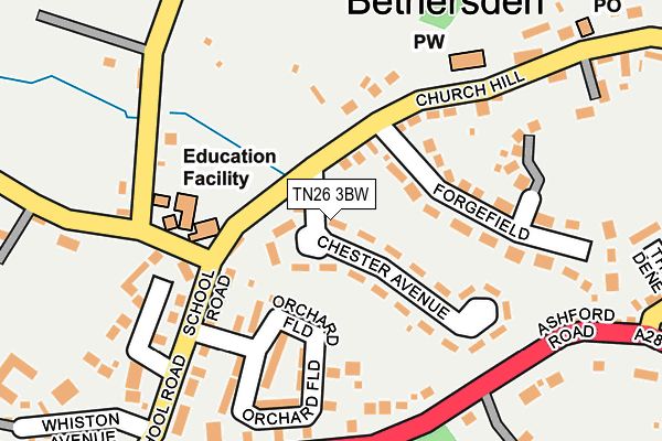 TN26 3BW map - OS OpenMap – Local (Ordnance Survey)