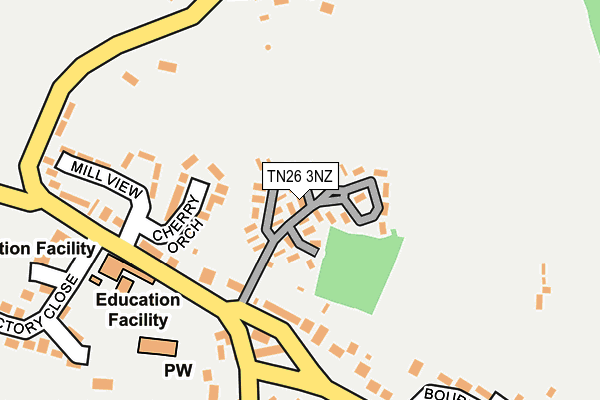 TN26 3NZ map - OS OpenMap – Local (Ordnance Survey)