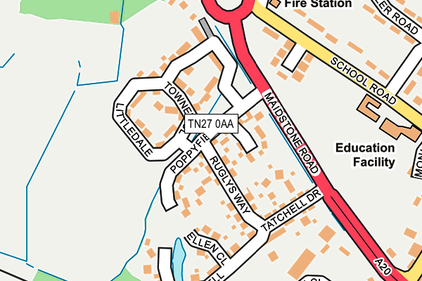 TN27 0AA map - OS OpenMap – Local (Ordnance Survey)