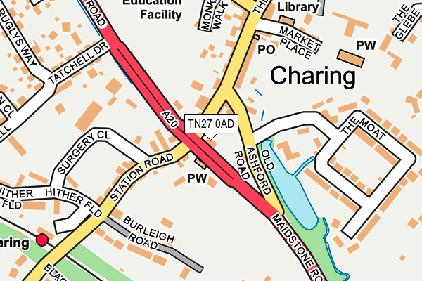 TN27 0AD map - OS OpenMap – Local (Ordnance Survey)