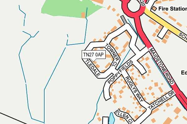 TN27 0AP map - OS OpenMap – Local (Ordnance Survey)