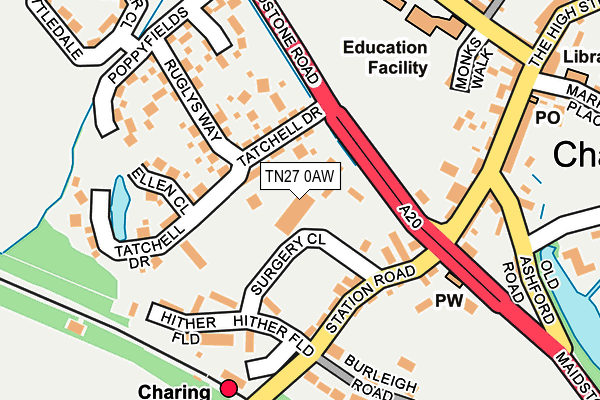 TN27 0AW map - OS OpenMap – Local (Ordnance Survey)