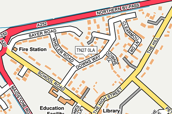 TN27 0LA map - OS OpenMap – Local (Ordnance Survey)