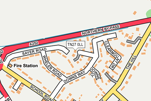 TN27 0LL map - OS OpenMap – Local (Ordnance Survey)