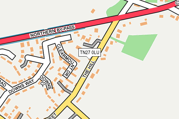 TN27 0LU map - OS OpenMap – Local (Ordnance Survey)