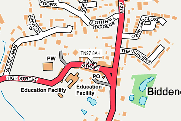 TN27 8AH map - OS OpenMap – Local (Ordnance Survey)