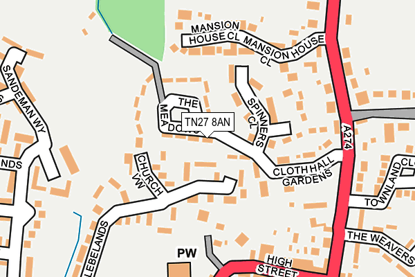 TN27 8AN map - OS OpenMap – Local (Ordnance Survey)