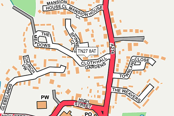TN27 8AT map - OS OpenMap – Local (Ordnance Survey)