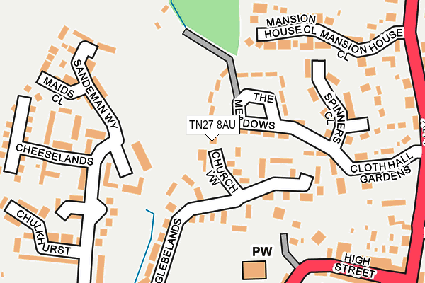 TN27 8AU map - OS OpenMap – Local (Ordnance Survey)