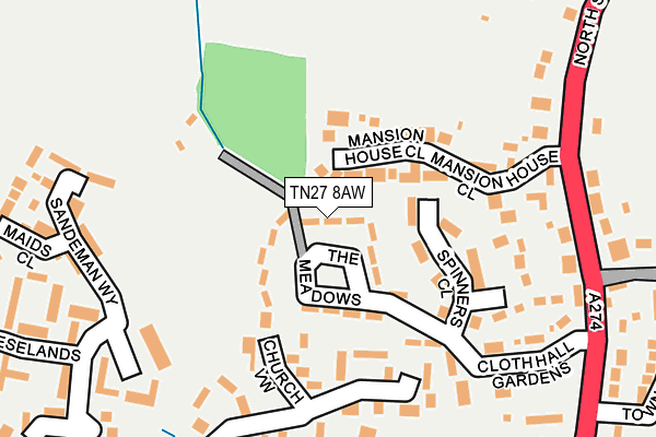 TN27 8AW map - OS OpenMap – Local (Ordnance Survey)