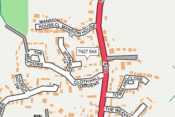 TN27 8AX map - OS OpenMap – Local (Ordnance Survey)