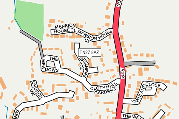TN27 8AZ map - OS OpenMap – Local (Ordnance Survey)