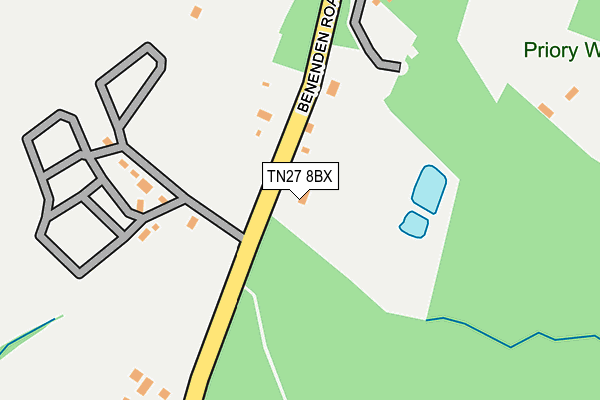TN27 8BX map - OS OpenMap – Local (Ordnance Survey)