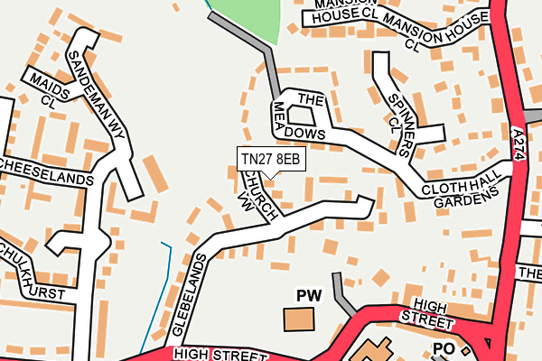 TN27 8EB map - OS OpenMap – Local (Ordnance Survey)