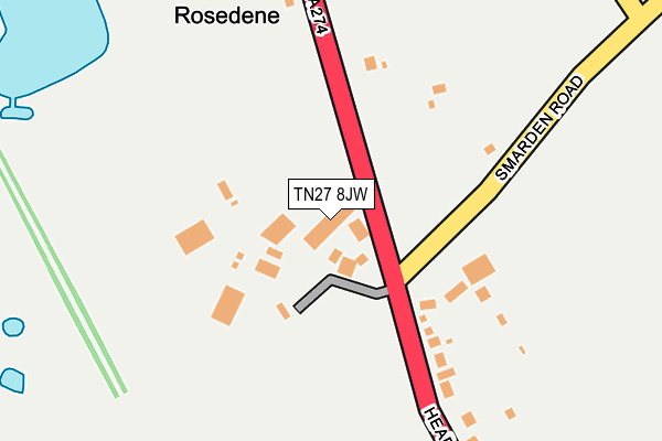 TN27 8JW map - OS OpenMap – Local (Ordnance Survey)