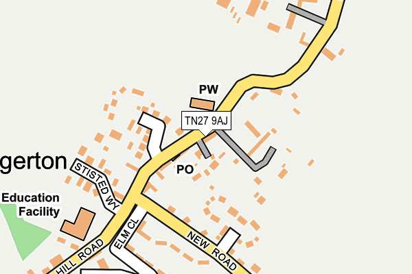 TN27 9AJ map - OS OpenMap – Local (Ordnance Survey)