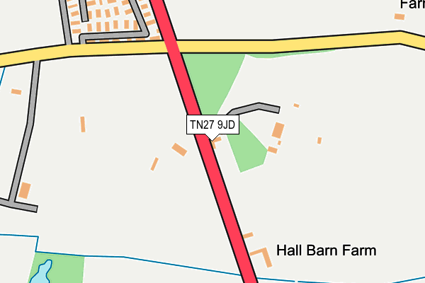 TN27 9JD map - OS OpenMap – Local (Ordnance Survey)