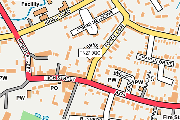 TN27 9QG map - OS OpenMap – Local (Ordnance Survey)