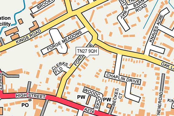 TN27 9QH map - OS OpenMap – Local (Ordnance Survey)
