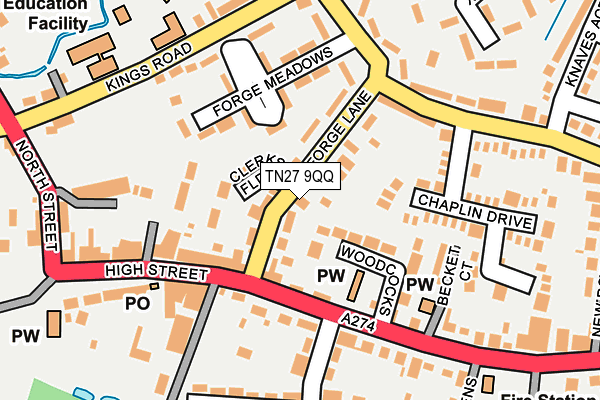 TN27 9QQ map - OS OpenMap – Local (Ordnance Survey)