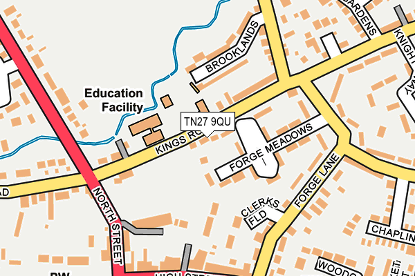 TN27 9QU map - OS OpenMap – Local (Ordnance Survey)