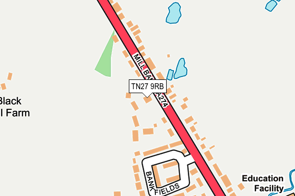 TN27 9RB map - OS OpenMap – Local (Ordnance Survey)