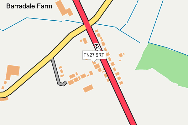 TN27 9RT map - OS OpenMap – Local (Ordnance Survey)