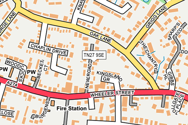 TN27 9SE map - OS OpenMap – Local (Ordnance Survey)