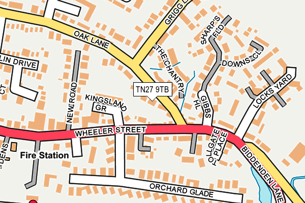 TN27 9TB map - OS OpenMap – Local (Ordnance Survey)
