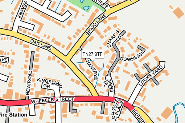 TN27 9TF map - OS OpenMap – Local (Ordnance Survey)