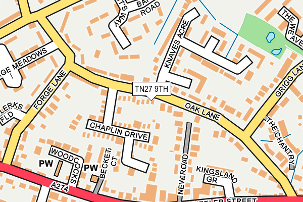 TN27 9TH map - OS OpenMap – Local (Ordnance Survey)