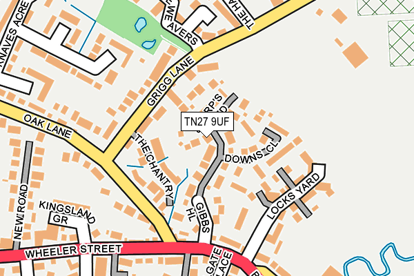 TN27 9UF map - OS OpenMap – Local (Ordnance Survey)