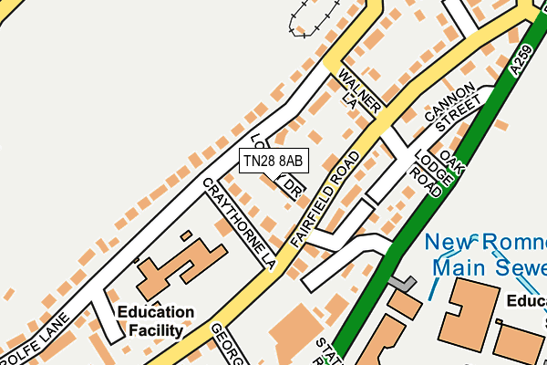 TN28 8AB map - OS OpenMap – Local (Ordnance Survey)