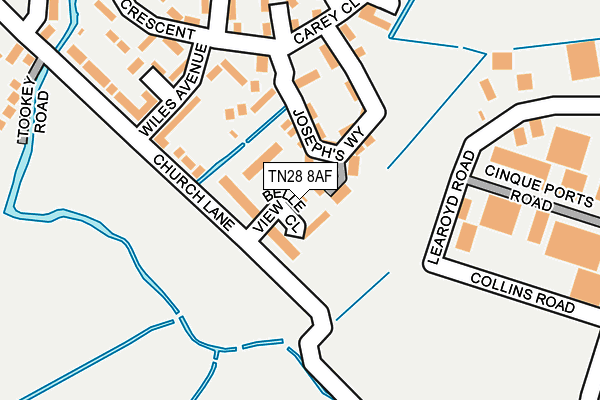 TN28 8AF map - OS OpenMap – Local (Ordnance Survey)