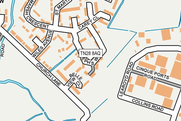 TN28 8AQ map - OS OpenMap – Local (Ordnance Survey)