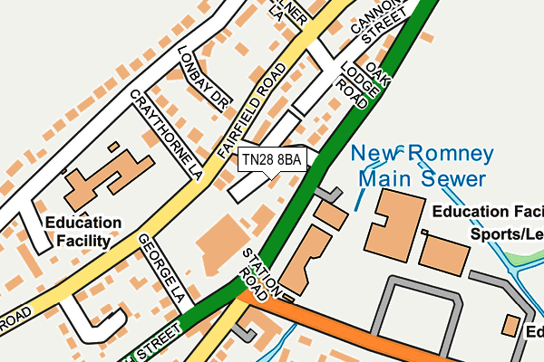 TN28 8BA map - OS OpenMap – Local (Ordnance Survey)