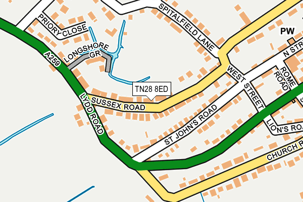 TN28 8ED map - OS OpenMap – Local (Ordnance Survey)