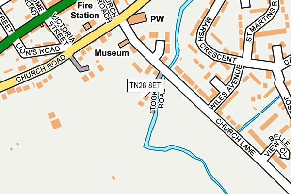 TN28 8ET map - OS OpenMap – Local (Ordnance Survey)