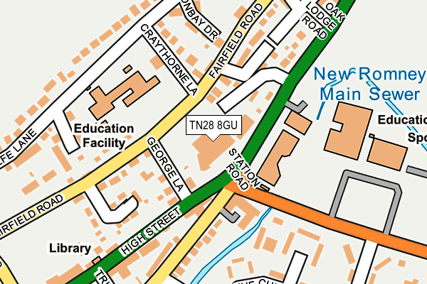 TN28 8GU map - OS OpenMap – Local (Ordnance Survey)