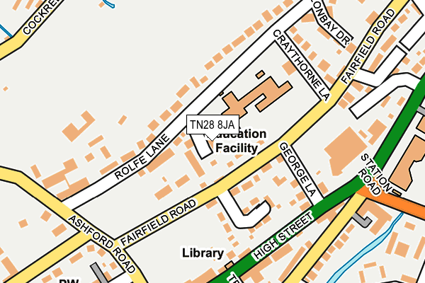 TN28 8JA map - OS OpenMap – Local (Ordnance Survey)