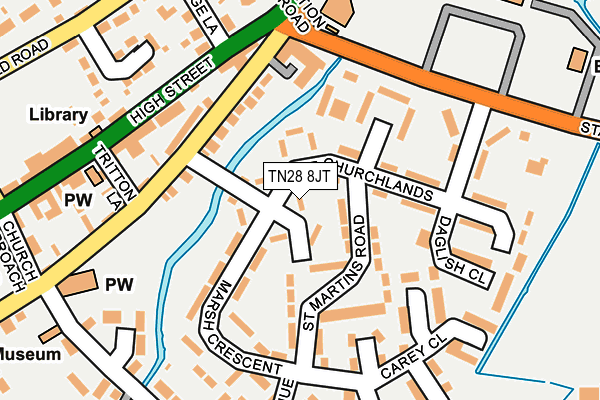 TN28 8JT map - OS OpenMap – Local (Ordnance Survey)