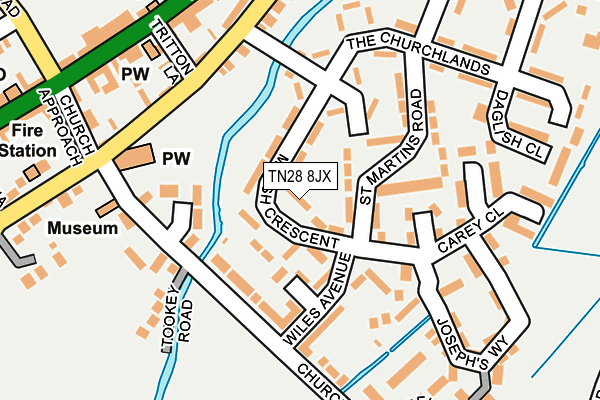 TN28 8JX map - OS OpenMap – Local (Ordnance Survey)