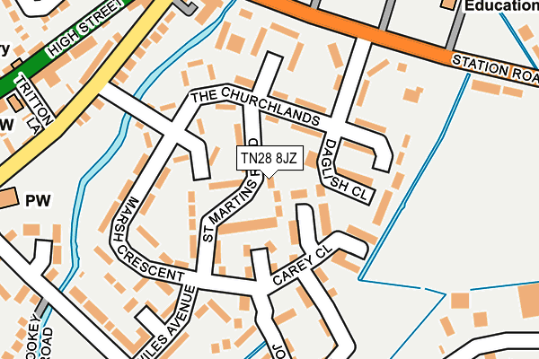 TN28 8JZ map - OS OpenMap – Local (Ordnance Survey)
