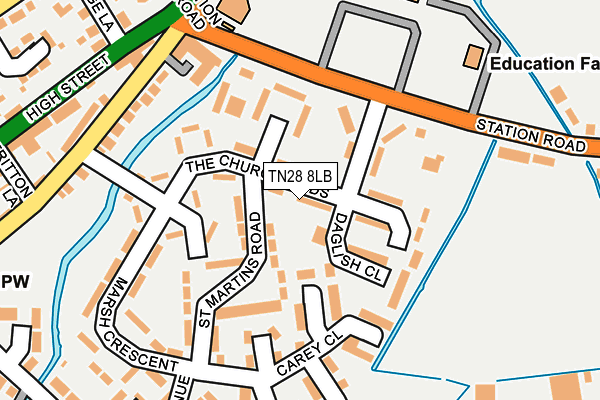 TN28 8LB map - OS OpenMap – Local (Ordnance Survey)