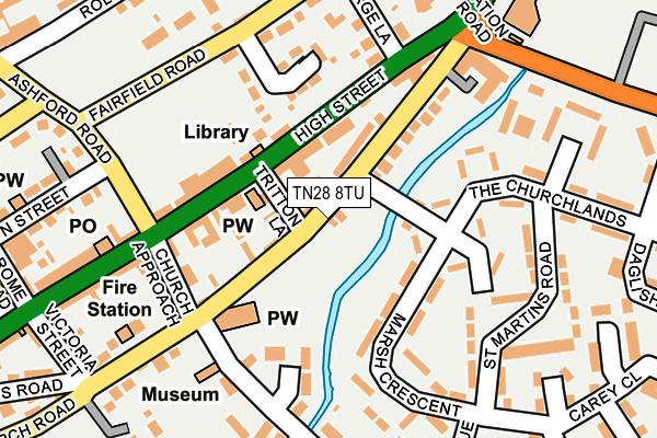 TN28 8TU map - OS OpenMap – Local (Ordnance Survey)