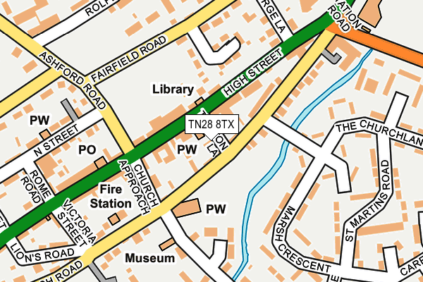TN28 8TX map - OS OpenMap – Local (Ordnance Survey)