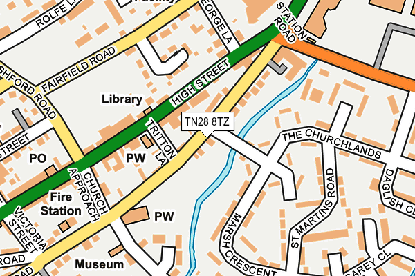 TN28 8TZ map - OS OpenMap – Local (Ordnance Survey)