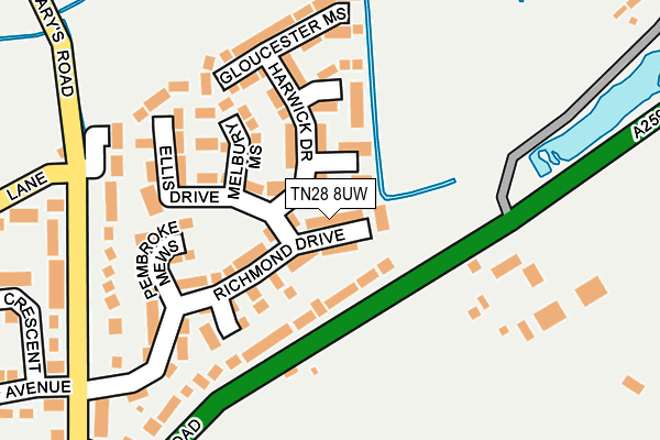 TN28 8UW map - OS OpenMap – Local (Ordnance Survey)