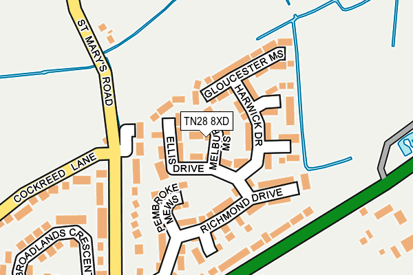 TN28 8XD map - OS OpenMap – Local (Ordnance Survey)