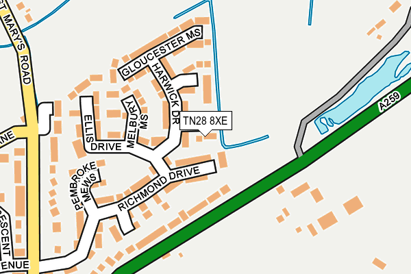 TN28 8XE map - OS OpenMap – Local (Ordnance Survey)